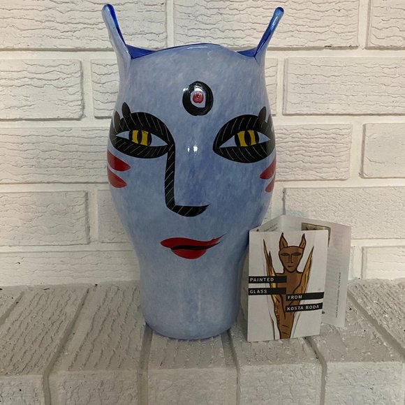 Kosta Boda "Open Minds" Vase in Blue - Picture 1 of 4